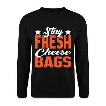 Stay Fresh Cheese Bags 25 - Unisex Sweatshirt - black - Front - Alina (178cm) & Michal (187cm)