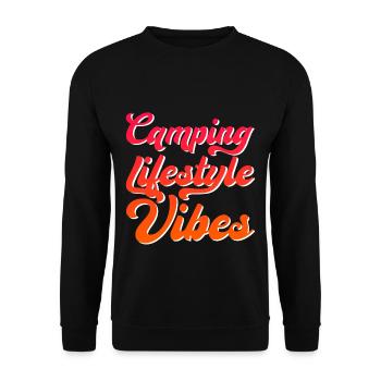 Camping Lifestyle Vibes 4 - Unisex Sweatshirt - black - Front - Alina (178cm) & Michal (187cm)