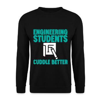 Engineering Students Cuddle Better 3 - Unisex Pullover - Schwarz - Vorne - Alina (178cm) & Michal (187cm)
