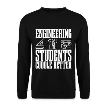 Engineering Students Cuddle Better 2 - Unisex Pullover - Schwarz - Vorne - Alina (178cm) & Michal (187cm)