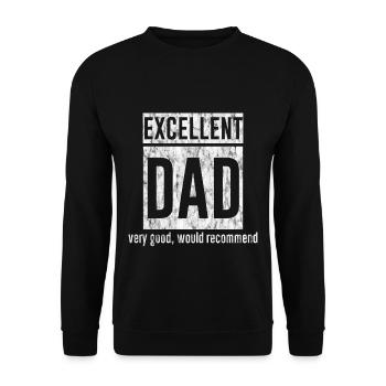 Excellent Dad Very Good Would Recommend 3 - Unisex Pullover - Schwarz - Vorne - Alina (178cm) & Michal (187cm)