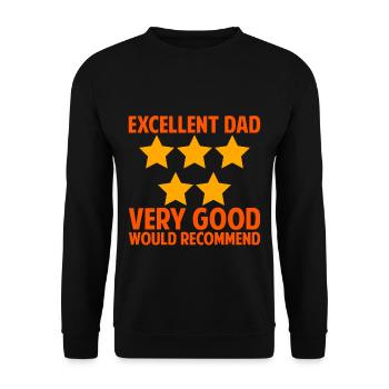 Excellent Dad Very Good Would Recommend 4 - Unisex Pullover - Schwarz - Vorne - Alina (178cm) & Michal (187cm)