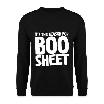 It's The Season For Boo Sheet - Unisex Pullover - Schwarz - Vorne - Alina (178cm) & Michal (187cm)