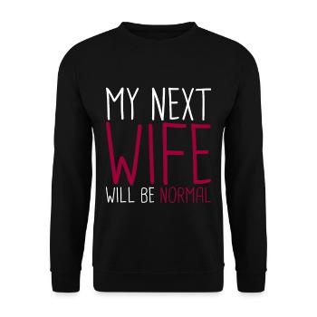 Ma prochaine femme sera normale - Sweat-shirt Unisexe - noir - Devant - Alina (178cm) & Michal (187cm)