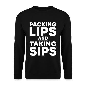 Emballer les lèvres et prendre des gorgées 2 - Sweat-shirt Unisexe - noir - Devant - Alina (178cm) & Michal (187cm)