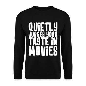 Juge tranquillement vos goûts dans les films - Sweat-shirt Unisexe - noir - Devant - Alina (178cm) & Michal (187cm)