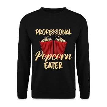 Mangeur de pop-corn professionnel 4 - Sweat-shirt Unisexe - noir - Devant - Alina (178cm) & Michal (187cm)