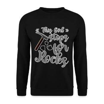 Cette fille s’arrête pour les rochers - Sweat-shirt Unisexe - noir - Devant - Alina (178cm) & Michal (187cm)