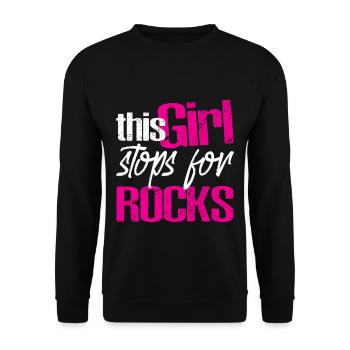 Cette fille s’arrête pour Rocks 4 - Sweat-shirt Unisexe - noir - Devant - Alina (178cm) & Michal (187cm)