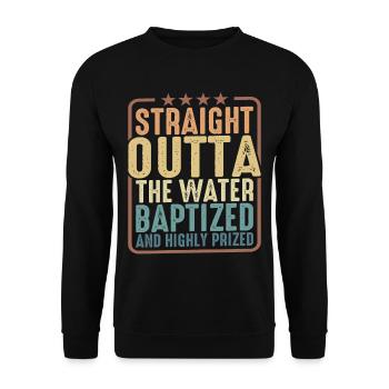 Straight Outta The Water, baptisé 18 - Sweat-shirt Unisexe - noir - Devant - Alina (178cm) & Michal (187cm)