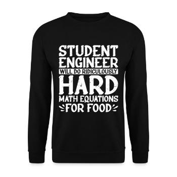 Will Do Ridiculously Hard Math Equations For Food2 - Unisex Sweatshirt - black - Front - Alina (178cm) & Michal (187cm)