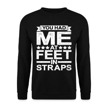 You Had Me At Feet In Straps 5 - Unisex Pullover - Schwarz - Vorne - Alina (178cm) & Michal (187cm)
