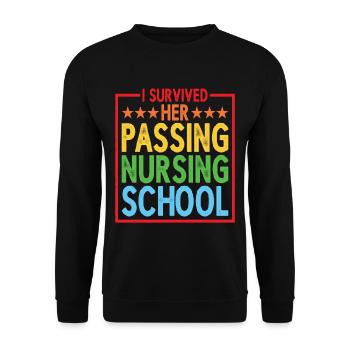 J’ai survécu à son décès à l’école d’infirmières 19 - Sweat-shirt Unisexe - noir - Devant - Alina (178cm) & Michal (187cm)