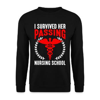 J’ai survécu à son décès à l’école d’infirmières 18 - Sweat-shirt Unisexe - noir - Devant - Alina (178cm) & Michal (187cm)