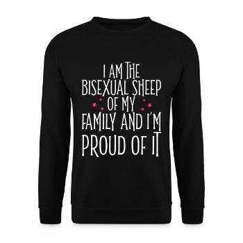 I Am The Bisexual Sheep And I'm Proud Of It 2 - Unisex Pullover - Schwarz - Vorne - Alina (178cm) & Michal (187cm)