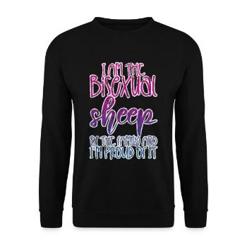 I Am The Bisexual Sheep And I'm Proud Of It 3 - Unisex Pullover - Schwarz - Vorne - Alina (178cm) & Michal (187cm)