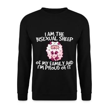 I Am The Bisexual Sheep And I'm Proud Of It 4 - Unisex Pullover - Schwarz - Vorne - Alina (178cm) & Michal (187cm)