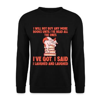 I Will Not Buy Any More Books - Unisex Sweatshirt - black - Front - Alina (178cm) & Michal (187cm)
