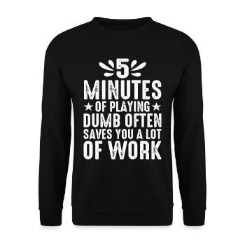 5 minutes de jeu stupide sauvent souvent du travail 2 - Sweat-shirt Unisexe - noir - Devant - Alina (178cm) & Michal (187cm)