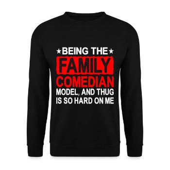 Être le comédien de la famille, mannequin, est si difficile 2 - Sweat-shirt Unisexe - noir - Devant - Alina (178cm) & Michal (187cm)