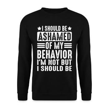 Je devrais avoir honte de mon comportement - Sweat-shirt Unisexe - noir - Devant - Alina (178cm) & Michal (187cm)