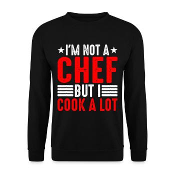 I'm Not A Chef But I Cook A Lot 2 - Unisex Pullover - Schwarz - Vorne - Alina (178cm) & Michal (187cm)