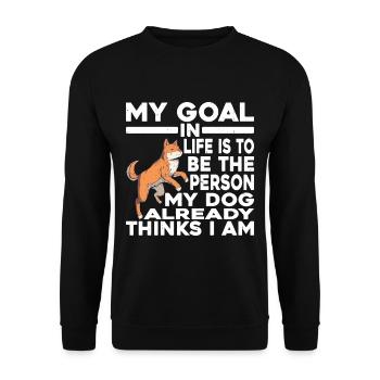 Be The Person My Dog Already Thinks I Am 2 - Unisex Pullover - Schwarz - Vorne - Alina (178cm) & Michal (187cm)
