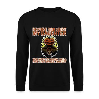 You Need To Know I Will Rock That Orange Jumpsuit - Unisex Sweatshirt - black - Front - Alina (178cm) & Michal (187cm)