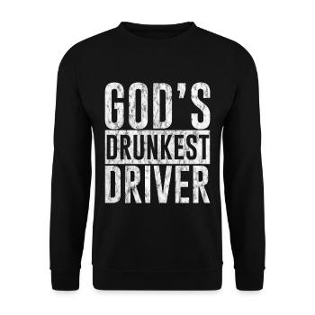 God's Drunkest Driver 3 - Unisex Sweatshirt - black - Front - Alina (178cm) & Michal (187cm)