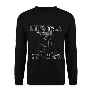 Let's Talk About My Biceps 2 - Unisex Pullover - Schwarz - Vorne - Alina (178cm) & Michal (187cm)