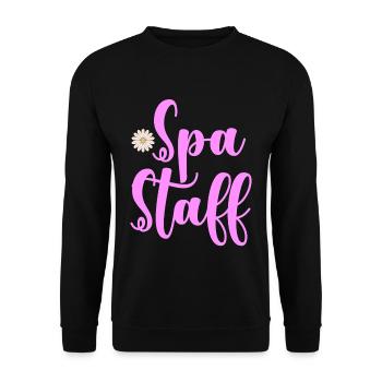 Spa Staff 4 - Unisex Sweatshirt - black - Front - Alina (178cm) & Michal (187cm)