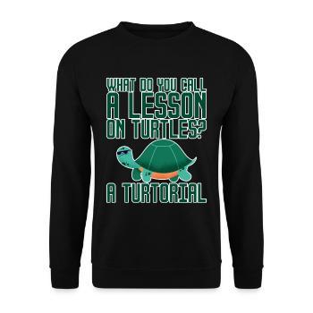 Comment appelez-vous une leçon sur les tortues, un tourtorial2 - Sweat-shirt Unisexe - noir - Devant - Alina (178cm) & Michal (187cm)