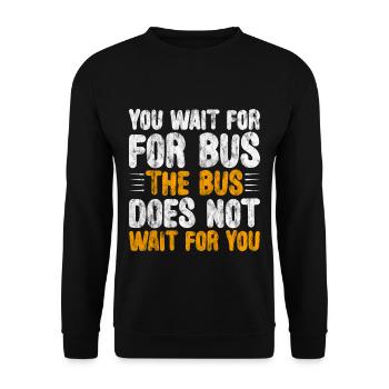 Vous attendez le bus Le bus n’attend pas 3 - Sweat-shirt Unisexe - noir - Devant - Alina (178cm) & Michal (187cm)