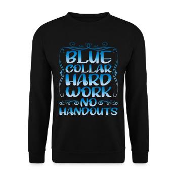 Col bleu Travail acharné Pas d’aumône - Sweat-shirt Unisexe - noir - Devant - Alina (178cm) & Michal (187cm)