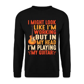But In My Head I'm Playing My Guitar 2 - Unisex Sweatshirt - black - Front - Alina (178cm) & Michal (187cm)