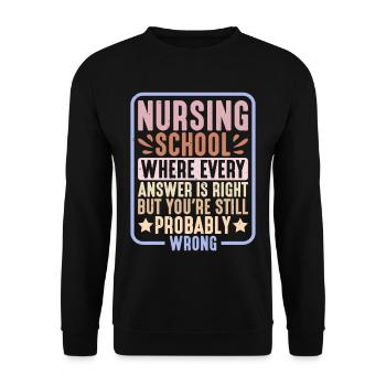 École d’infirmières où chaque réponse est juste 2 - Sweat-shirt Unisexe - noir - Devant - Alina (178cm) & Michal (187cm)