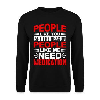 Les gens comme vous sont la raison 1 - Sweat-shirt Unisexe - noir - Devant - Alina (178cm) & Michal (187cm)