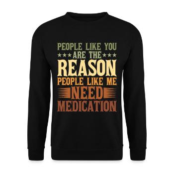 Les gens comme vous sont la raison 2 - Sweat-shirt Unisexe - noir - Devant - Alina (178cm) & Michal (187cm)