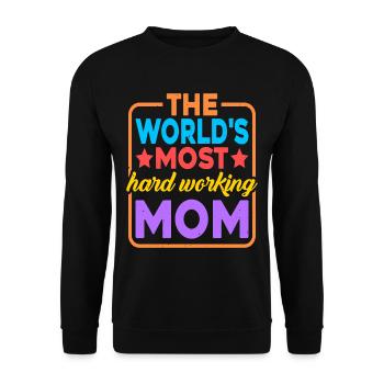 The World's Most Hard Working Mom 2 - Unisex Pullover - Schwarz - Vorne - Alina (178cm) & Michal (187cm)