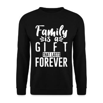 La famille est un cadeau qui dure pour toujours 2 - Sweat-shirt Unisexe - noir - Devant - Alina (178cm) & Michal (187cm)
