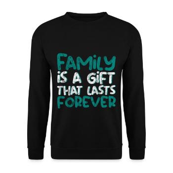 La famille est un cadeau qui dure pour toujours 3 - Sweat-shirt Unisexe - noir - Devant - Alina (178cm) & Michal (187cm)
