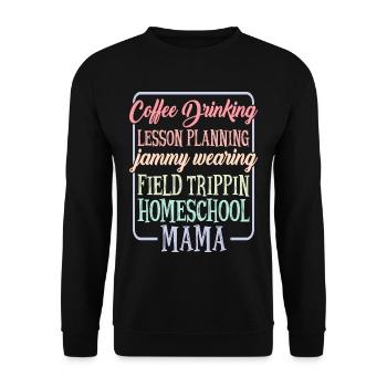 Planification de cours de consommation de café Homeschool Mama 1 - Sweat-shirt Unisexe - noir - Devant - Alina (178cm) & Michal (187cm)