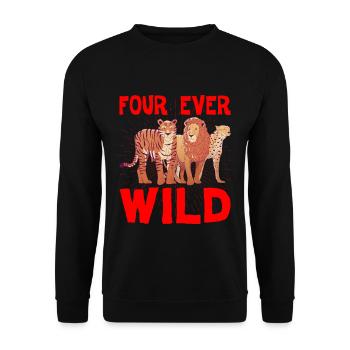Four Ever Wild 40 - Unisex Pullover - Schwarz - Vorne - Alina (178cm) & Michal (187cm)
