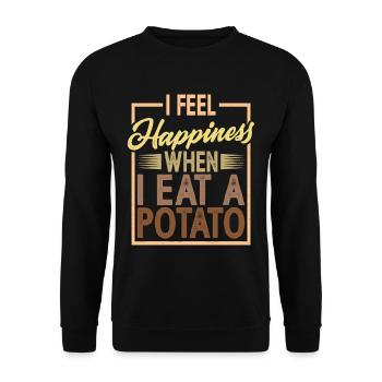 Je ressens du bonheur quand je mange une pomme de terre 2 - Sweat-shirt Unisexe - noir - Devant - Alina (178cm) & Michal (187cm)