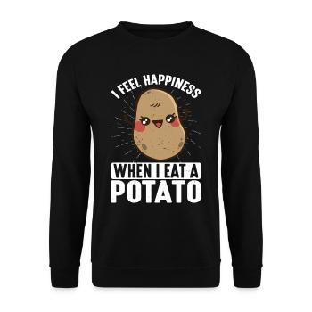 Je ressens du bonheur quand je mange une pomme de terre - Sweat-shirt Unisexe - noir - Devant - Alina (178cm) & Michal (187cm)