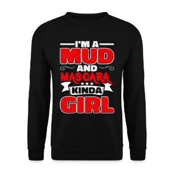 I'm A Mud And Mascara Kinda Girl 5 - Unisex Sweatshirt - black - Front - Alina (178cm) & Michal (187cm)