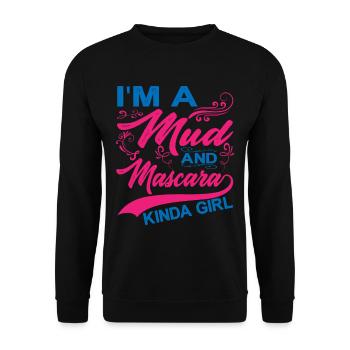 I'm A Mud And Mascara Kinda Girl 6 - Unisex Sweatshirt - black - Front - Alina (178cm) & Michal (187cm)