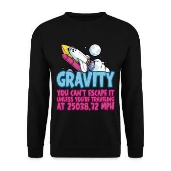 Gravity, You Can't Escape It 4 - Unisex Sweatshirt - black - Front - Alina (178cm) & Michal (187cm)