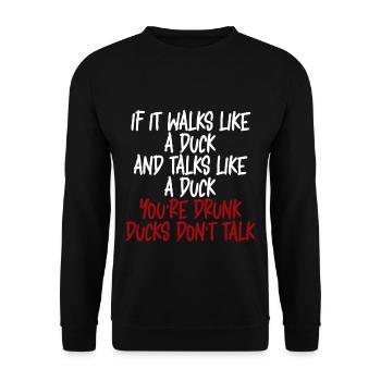 If It Walks Like A Duck And Talks Like A Duck 2 - Unisex Pullover - Schwarz - Vorne - Alina (178cm) & Michal (187cm)