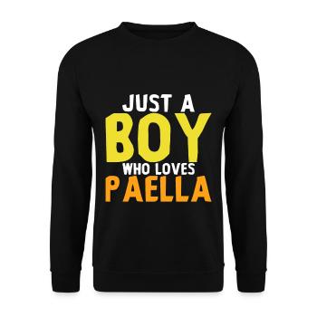 Just A Boy Who Loves Paella - Unisex Sweatshirt - black - Front - Alina (178cm) & Michal (187cm)